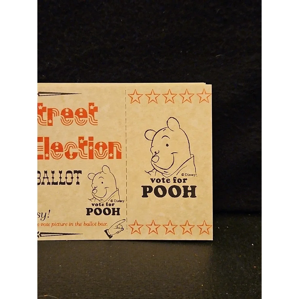 Disney Magic Kingdom Main‎ Street Election Official Ballot Vote Hook or Pooh